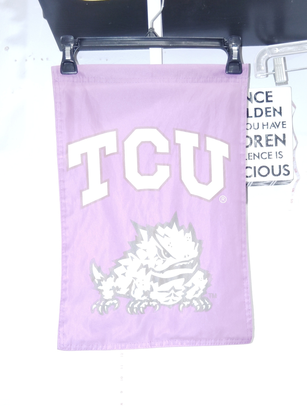 TC Lavender Banner with Horned Frog Logo